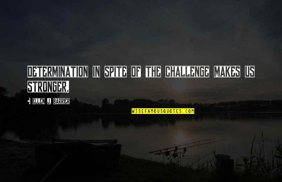 Ternye Quotes By Ellen J. Barrier: Determination in spite of the challenge makes us Ternye Quotes By Ellen J. Barrier: Determination in spite of the challenge makes us