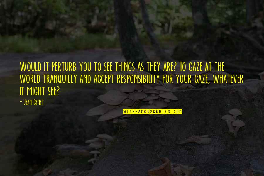 Terp Quotes By Jean Genet: Would it perturb you to see things as Terp Quotes By Jean Genet: Would it perturb you to see things as
