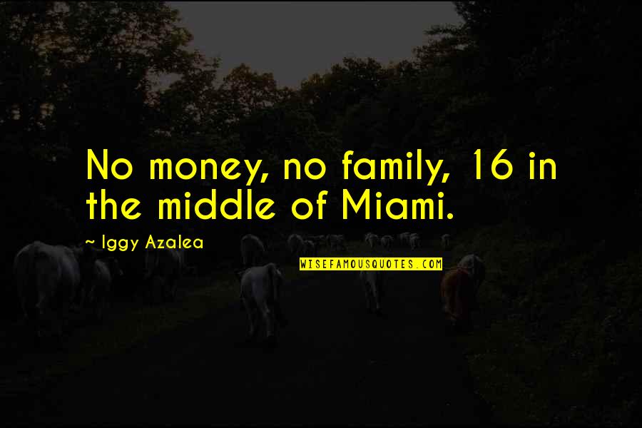 Terpsichore Hxh Quotes By Iggy Azalea: No money, no family, 16 in the middle Terpsichore Hxh Quotes By Iggy Azalea: No money, no family, 16 in the middle