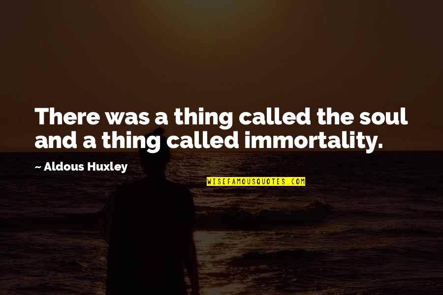 Terradorna Quotes By Aldous Huxley: There was a thing called the soul and