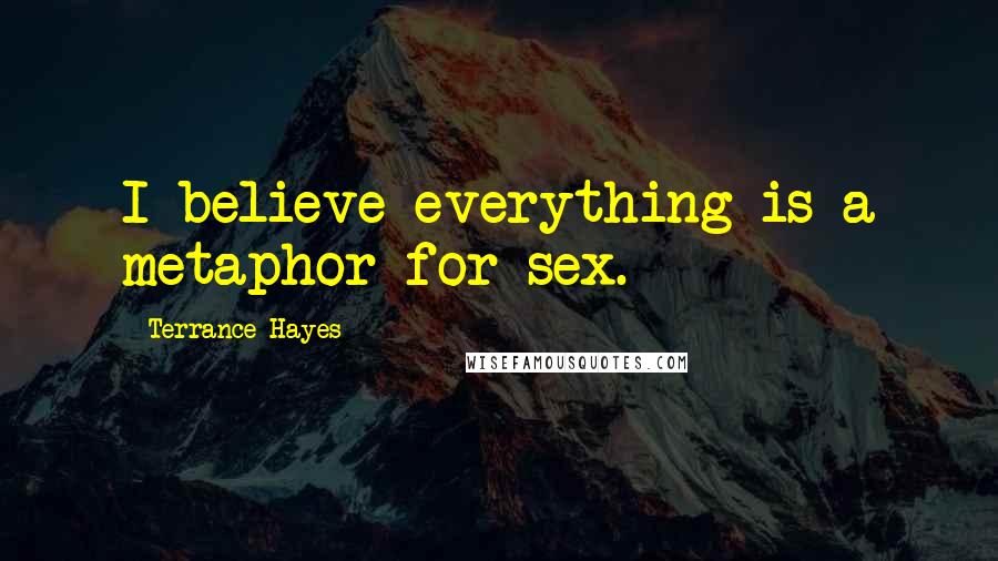 Terrance Hayes quotes: I believe everything is a metaphor for sex.
