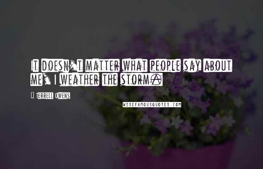 Terrell Owens quotes: It doesn't matter what people say about me, I weather the storm.