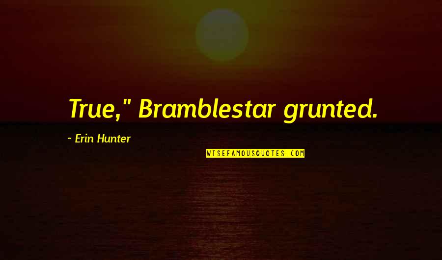 Terrible Storm Quotes By Erin Hunter: True," Bramblestar grunted.