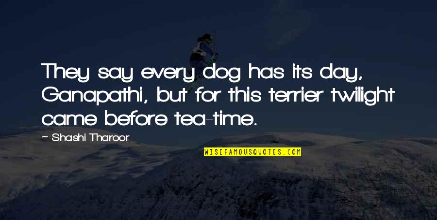 Terrier Dog Quotes By Shashi Tharoor: They say every dog has its day, Ganapathi,
