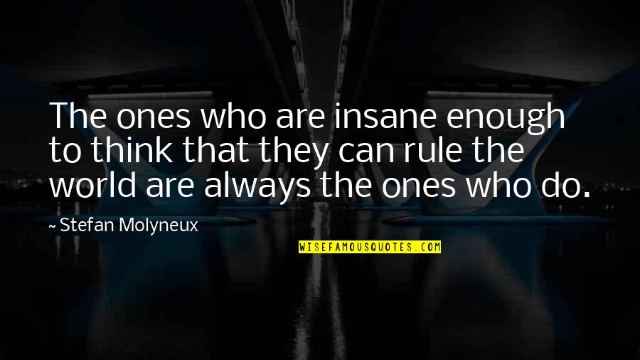 Terrifed Quotes By Stefan Molyneux: The ones who are insane enough to think Terrifed Quotes By Stefan Molyneux: The ones who are insane enough to think