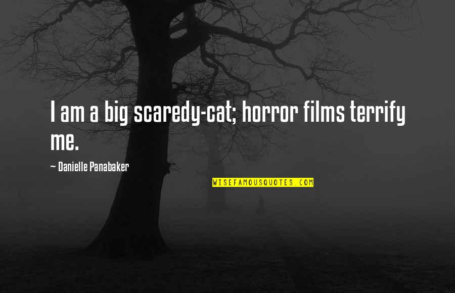 Terrify Quotes By Danielle Panabaker: I am a big scaredy-cat; horror films terrify