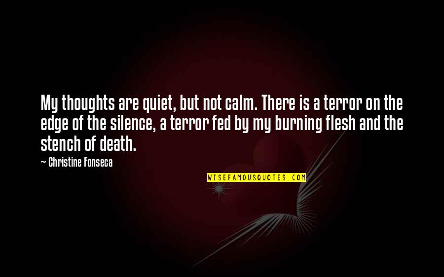 Terror And Horror Quotes By Christine Fonseca: My thoughts are quiet, but not calm. There