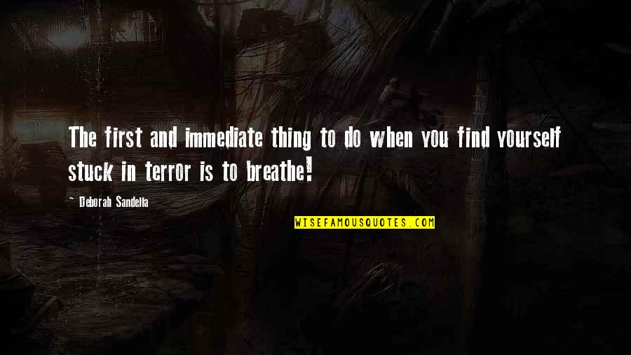 Terror Quotes And Quotes By Deborah Sandella: The first and immediate thing to do when