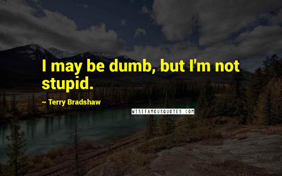 Terry Bradshaw quotes: I may be dumb, but I'm not stupid.