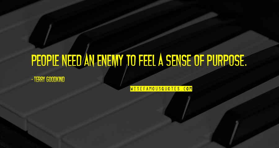 Terry Goodkind Quotes By Terry Goodkind: People need an enemy to feel a sense