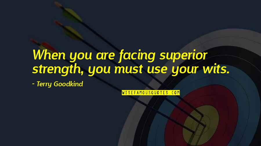 Terry Goodkind Quotes By Terry Goodkind: When you are facing superior strength, you must Terry Goodkind Quotes By Terry Goodkind: When you are facing superior strength, you must