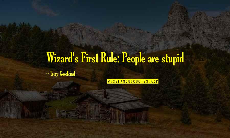 Terry Goodkind Wizard's First Rule Quotes By Terry Goodkind: Wizard's First Rule: People are stupid