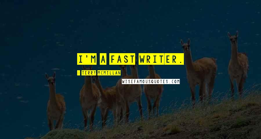 Terry McMillan quotes: I'm a fast writer.