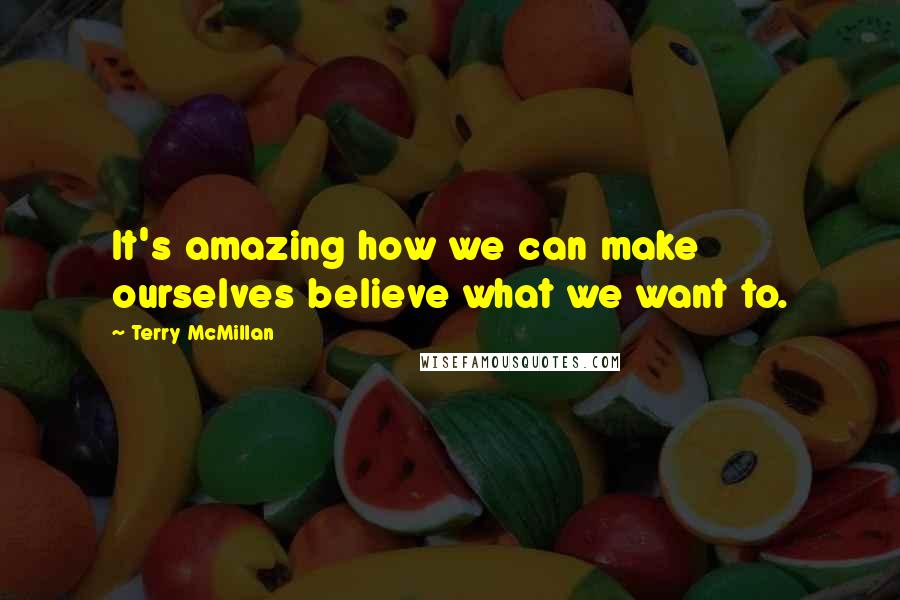 Terry McMillan quotes: It's amazing how we can make ourselves believe what we want to.