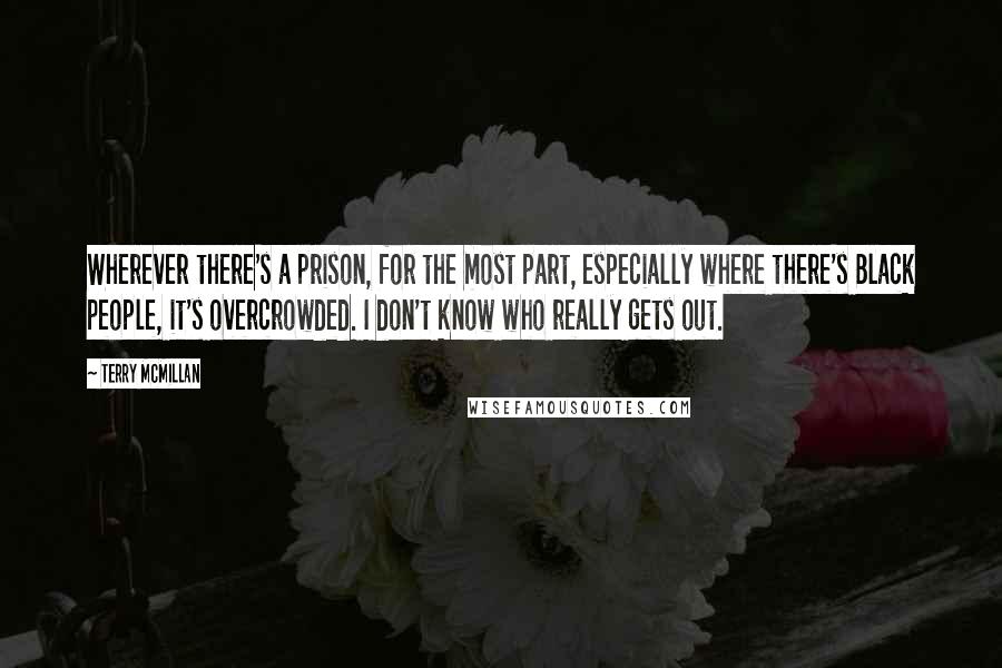 Terry McMillan quotes: Wherever there's a prison, for the most part, especially where there's Black people, it's overcrowded. I don't know who really gets out.