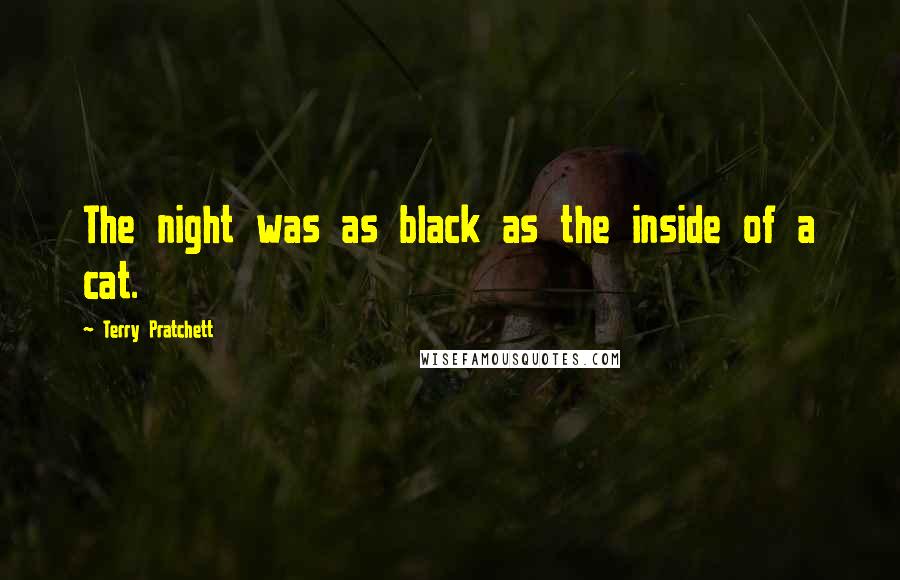 Terry Pratchett quotes: The night was as black as the inside of a cat.