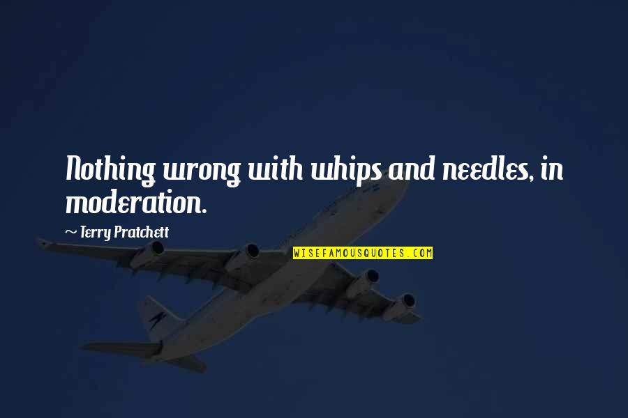 Terry Pratchett Quotes By Terry Pratchett: Nothing wrong with whips and needles, in moderation.
