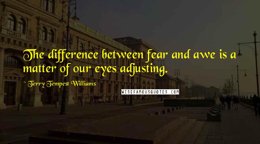 Terry Tempest Williams quotes: The difference between fear and awe is a matter of our eyes adjusting.