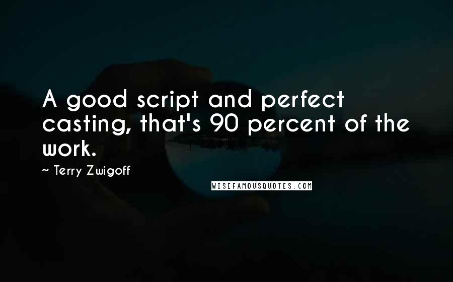 Terry Zwigoff quotes: A good script and perfect casting, that's 90 percent of the work.