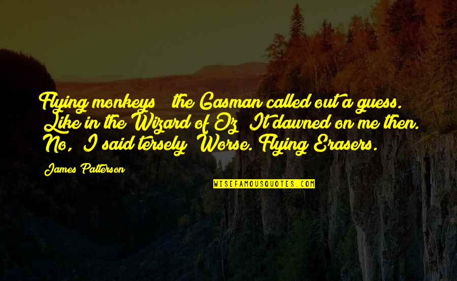 Tersely Quotes By James Patterson: Flying monkeys?" the Gasman called out a guess.