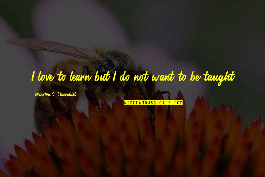 Tersigni Book Quotes By Winston S. Churchill: I love to learn but I do not Tersigni Book Quotes By Winston S. Churchill: I love to learn but I do not