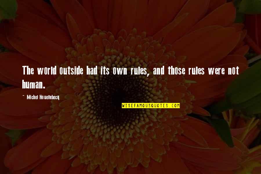 Tersteegs Quotes By Michel Houellebecq: The world outside had its own rules, and Tersteegs Quotes By Michel Houellebecq: The world outside had its own rules, and