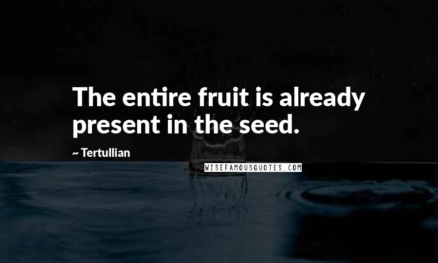 Tertullian quotes: The entire fruit is already present in the seed.