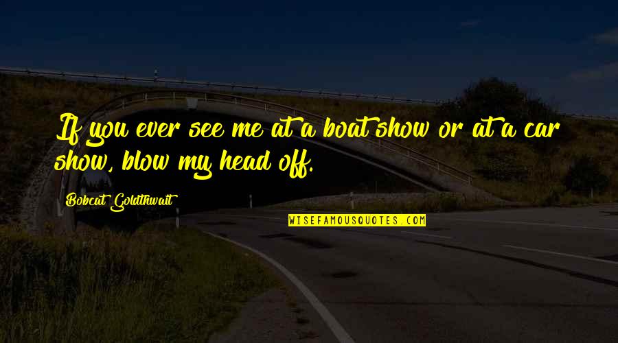 Teruggave Quotes By Bobcat Goldthwait: If you ever see me at a boat