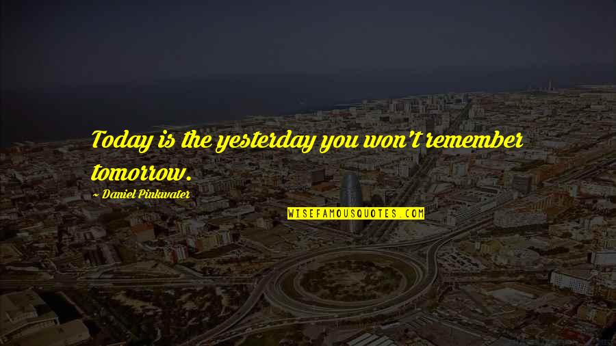 Tescats Quotes By Daniel Pinkwater: Today is the yesterday you won't remember tomorrow.