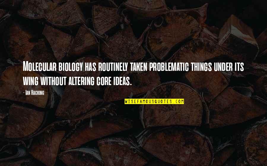 Tesorero Meme Quotes By Ian Hacking: Molecular biology has routinely taken problematic things under