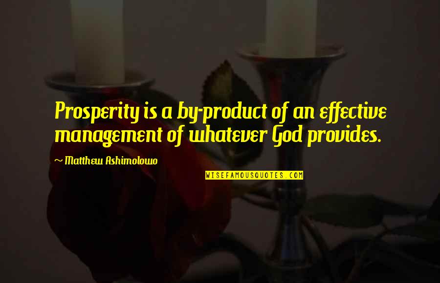 Tessandra Quotes By Matthew Ashimolowo: Prosperity is a by-product of an effective management