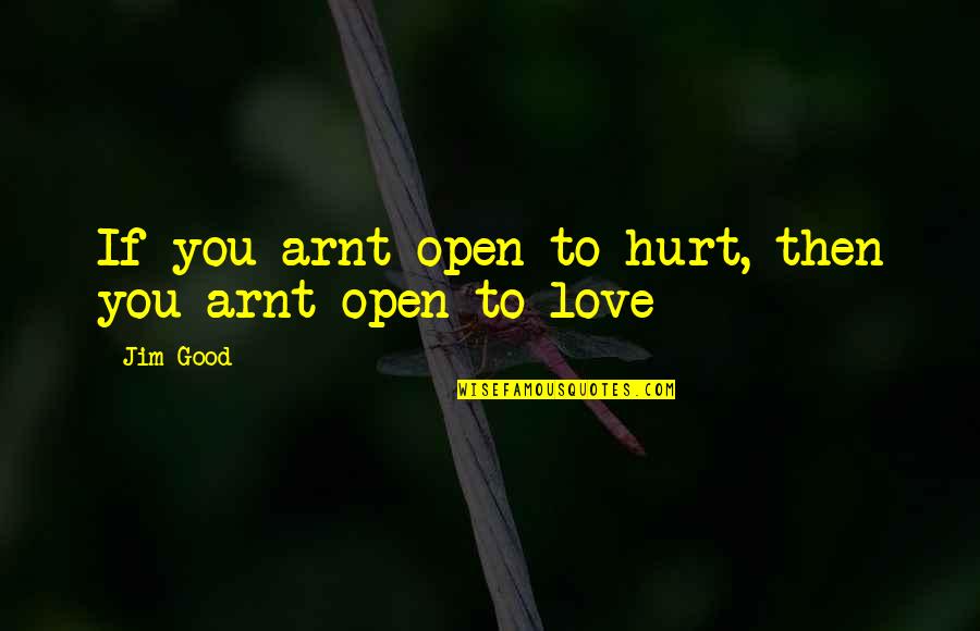 Tessaris Quotes By Jim Good: If you arnt open to hurt, then you