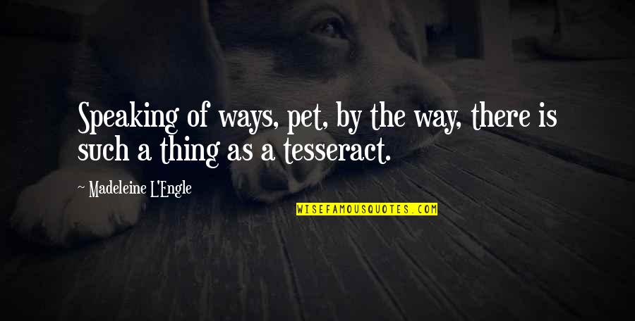 Tesseract's Quotes By Madeleine L'Engle: Speaking of ways, pet, by the way, there