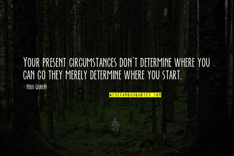 Test Materiales Quotes By Nido Qubein: Your present circumstances don't determine where you can