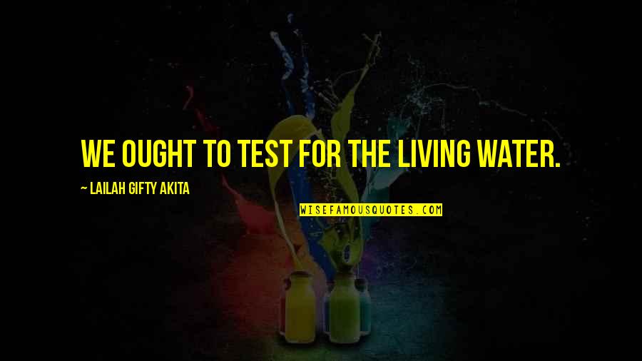Test My Faith Quotes By Lailah Gifty Akita: We ought to test for the living water.