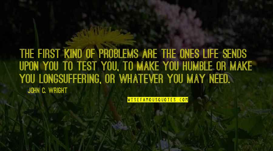 Test Of Life Quotes By John C. Wright: The first kind of problems are the ones Test Of Life Quotes By John C. Wright: The first kind of problems are the ones