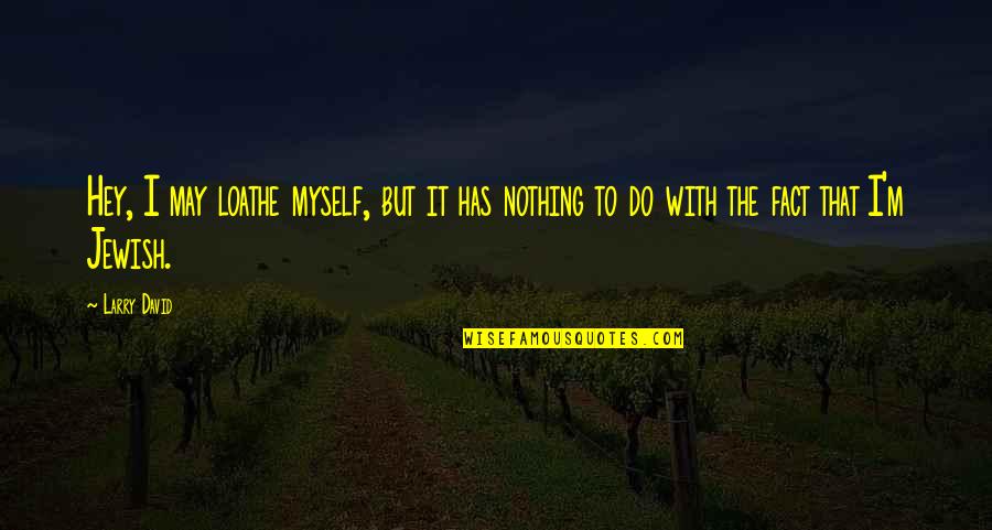 Test Takers Quotes By Larry David: Hey, I may loathe myself, but it has