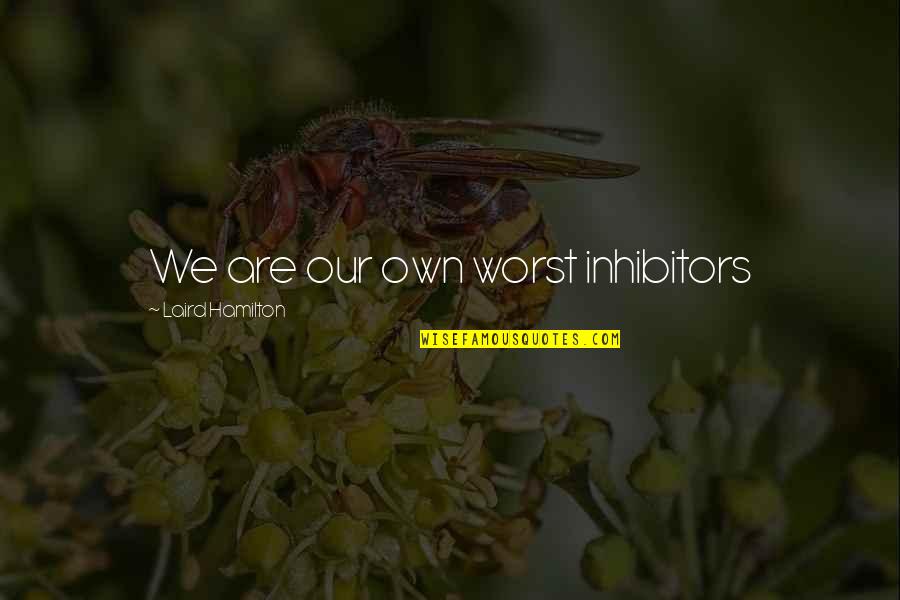 Testator Of A Will Quotes By Laird Hamilton: We are our own worst inhibitors