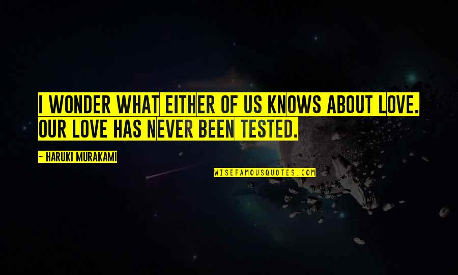 Tested Quotes By Haruki Murakami: I wonder what either of us knows about