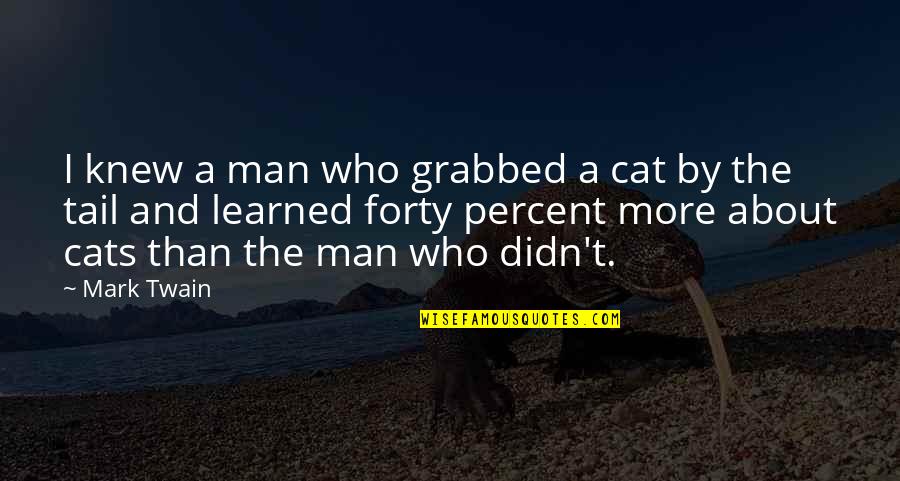 Testemunhas Translation Quotes By Mark Twain: I knew a man who grabbed a cat Testemunhas Translation Quotes By Mark Twain: I knew a man who grabbed a cat