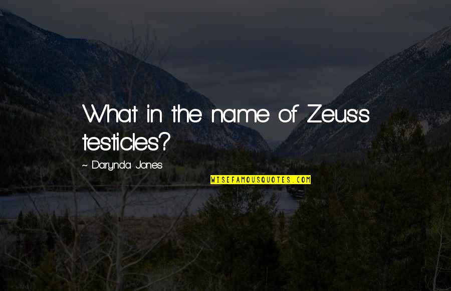 Testicles Quotes By Darynda Jones: What in the name of Zeus's testicles?