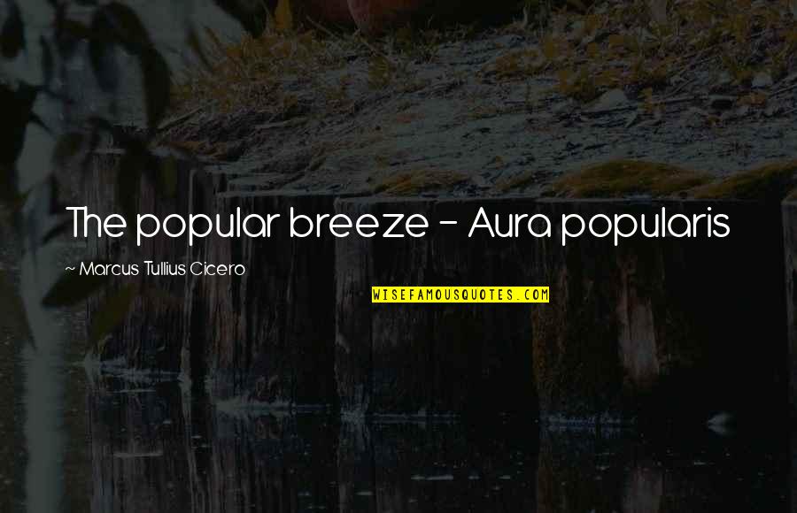 Testing Someone's Love Quotes By Marcus Tullius Cicero: The popular breeze - Aura popularis