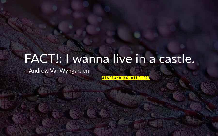Testing Time Quotes By Andrew VanWyngarden: FACT!: I wanna live in a castle.