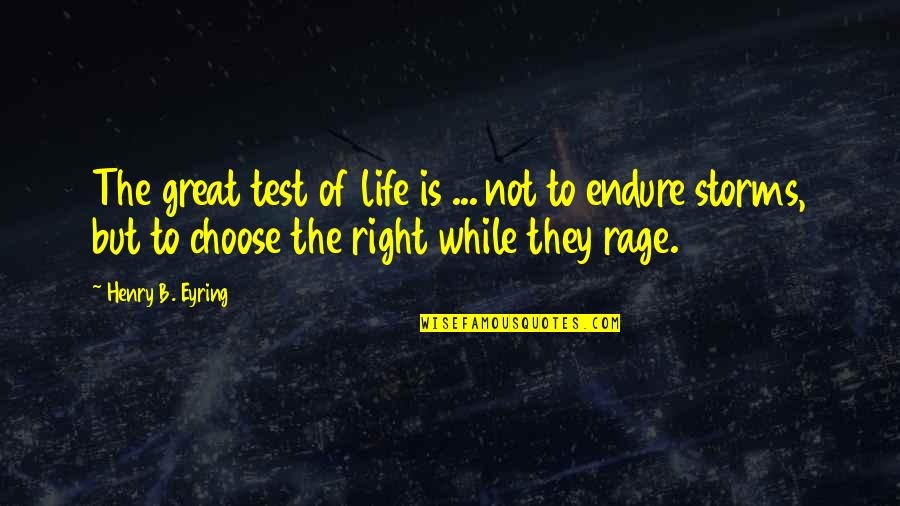 Tests In Life Quotes By Henry B. Eyring: The great test of life is ... not