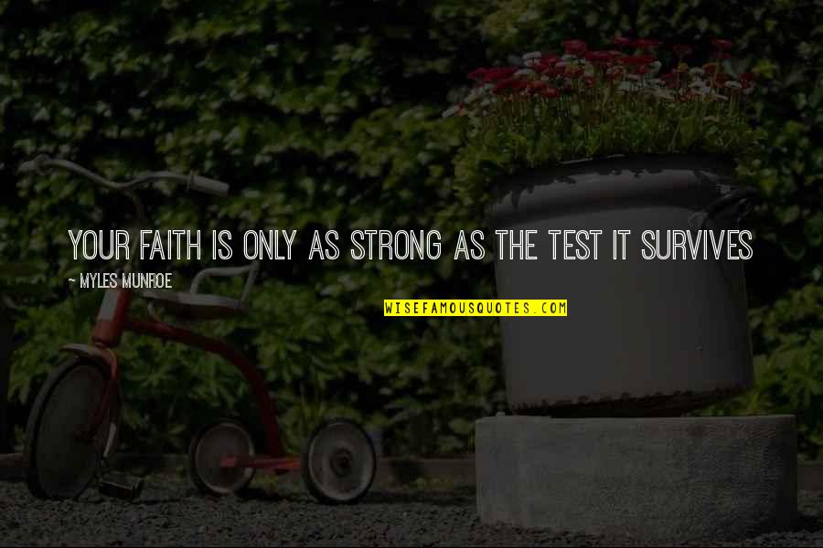 Tests Of Faith Quotes By Myles Munroe: Your faith is only as strong as the