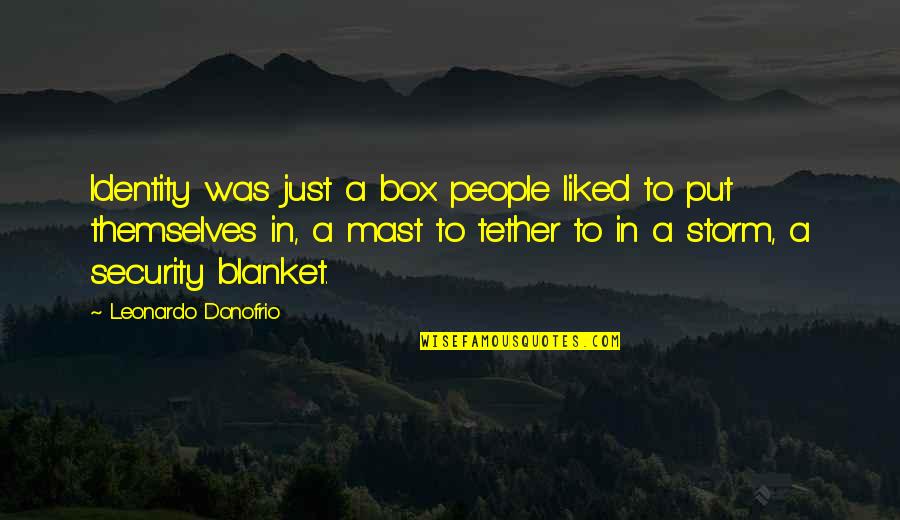 Tether Quotes By Leonardo Donofrio: Identity was just a box people liked to