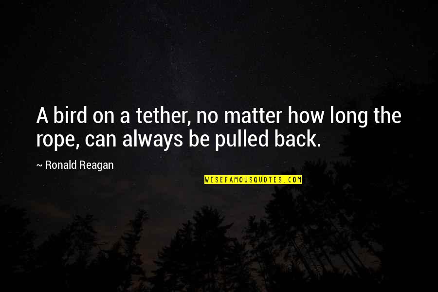 Tether Quotes By Ronald Reagan: A bird on a tether, no matter how
