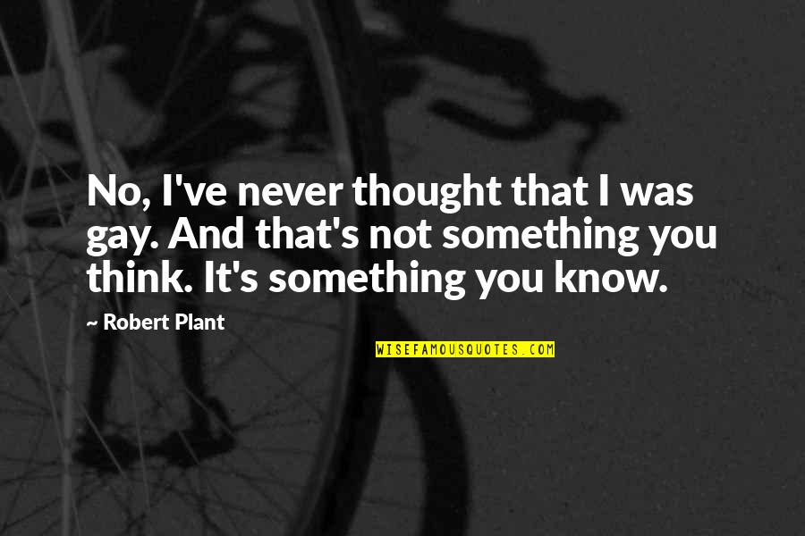 Teutonism Quotes By Robert Plant: No, I've never thought that I was gay.