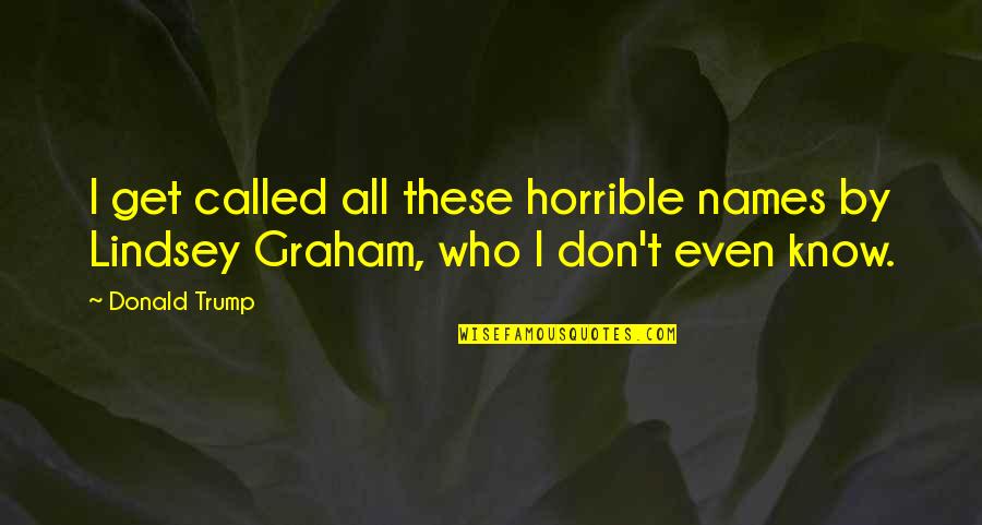 Tewkesbury Flood Quotes By Donald Trump: I get called all these horrible names by