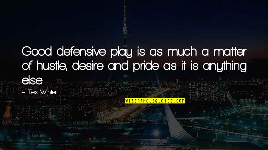 Tex Quotes By Tex Winter: Good defensive play is as much a matter Tex Quotes By Tex Winter: Good defensive play is as much a matter